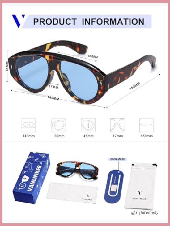 Plastic Frame UV Protection Aviator Sunglasses for Women Men